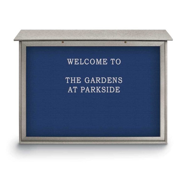 Outdoor Enclosed Combo Board, 48"x36", Black Frame/Grey & Black